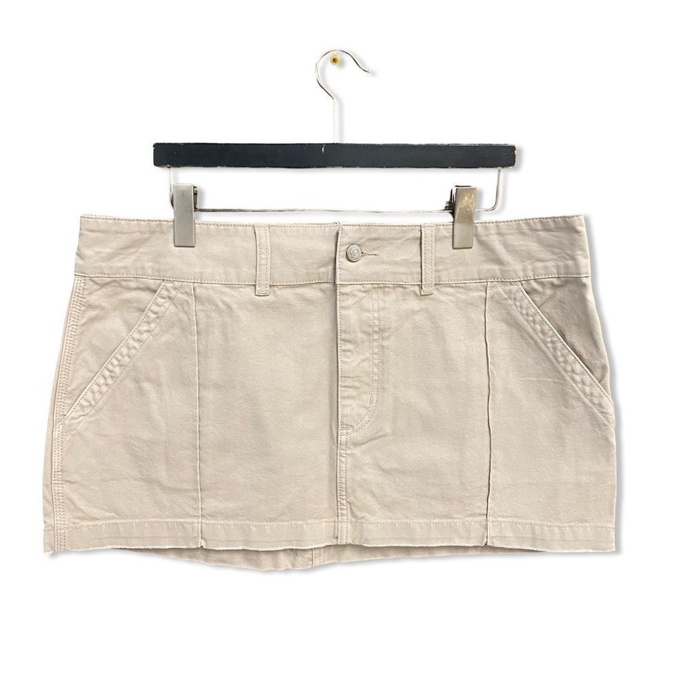 NWT HELSA Workwear Mini Skirt Taupe canvas cargo Revolve FWRD XL - Picture 9 of 10
